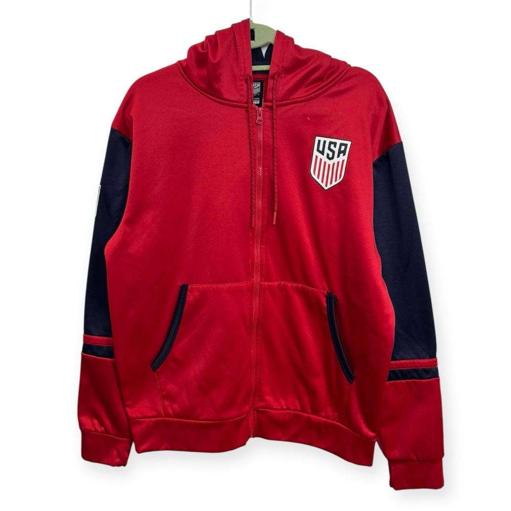 ICON Red‎ & Navy USA Full-Zip Hoodie Jacket Size S